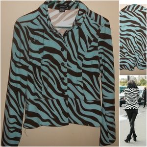 SANDRO ANIMAL PRINT BLAZER SZ. MED